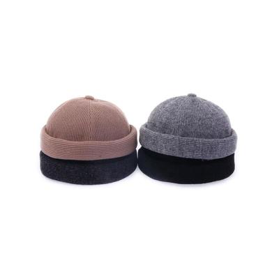 Gestrickte Paar kurze Beanie Mütze für Herren und Damen Kappenlose Gorilla Mütze