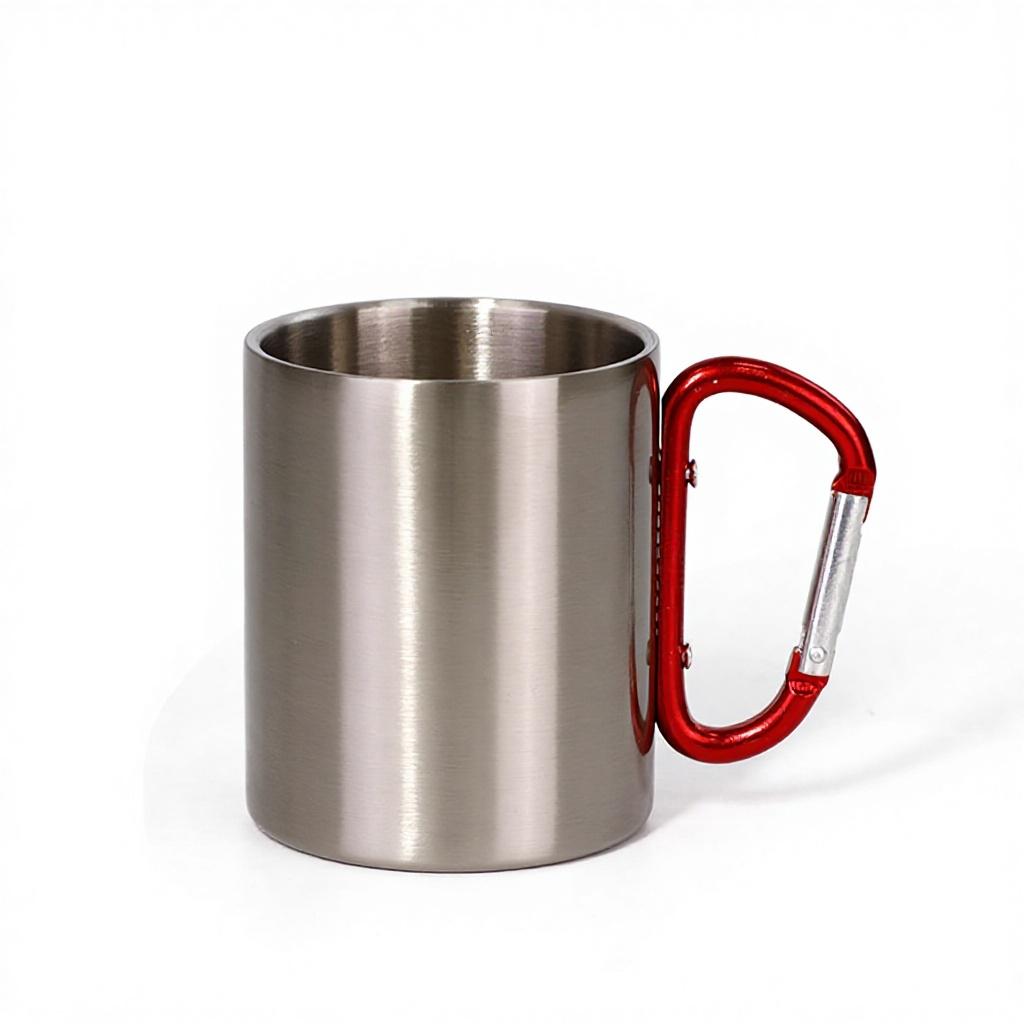 Portable Stainless Steel Cups for Outdoor Adventures-Sublimation Blank Handle Carabiner for Camping Backpacking Hiking