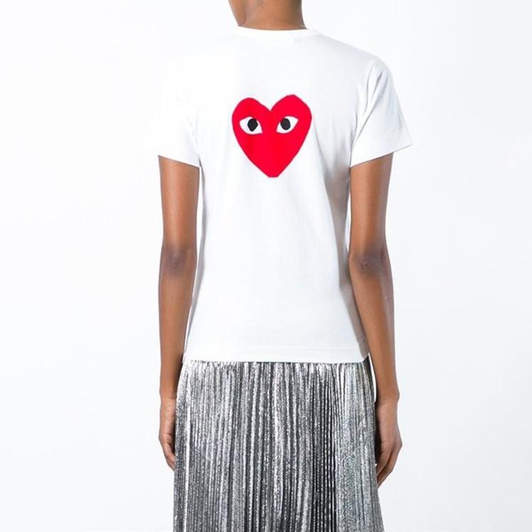 Comme des Garçons PLAY (WMNS) COMME Des GARCONS PLAY Double Sided Short Sleeves Tee 'White' Women's AZ-T221-051-1