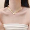 Geometric Jewelry Metallic Multi-Layer Line Necklace Exaggerated Women's Fashion Choker  Gifts