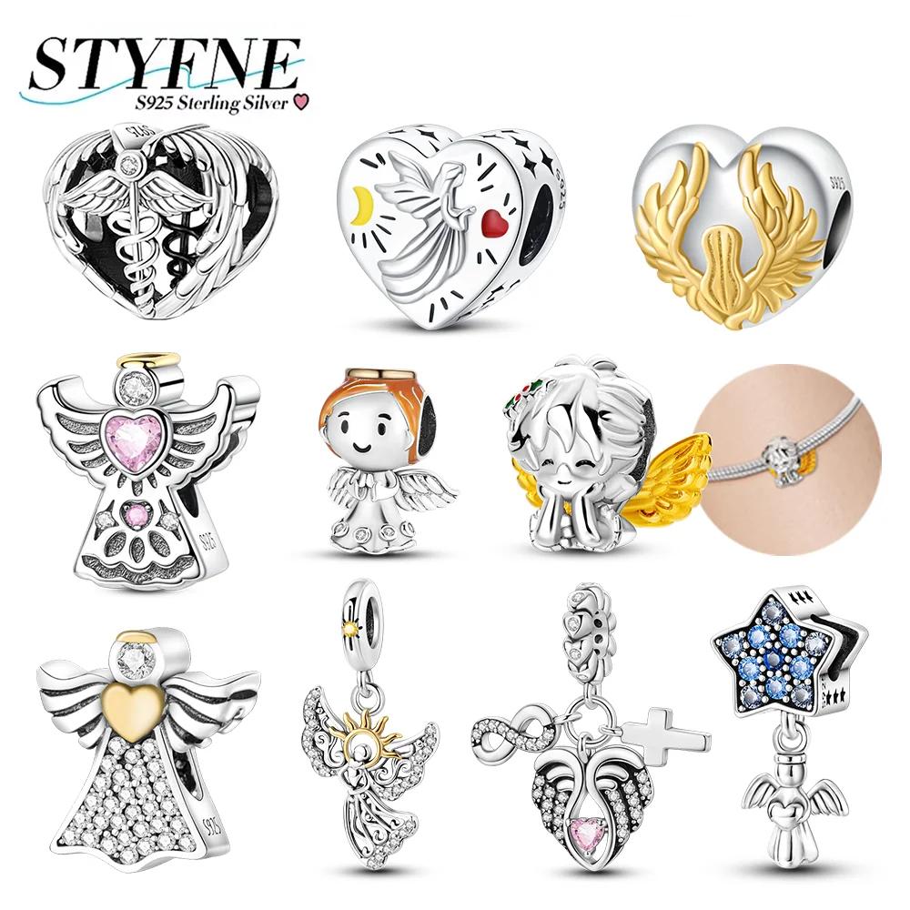 Charms Plataoriginales Heart Love Star Angel Beads For Charms Copper Bracelet Jewellery Making Women'S Gift