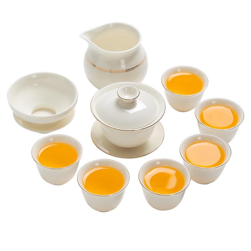 Darunyao 10-Piece White Porcelain Kung Fu Tea Set