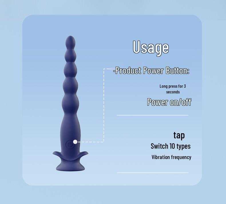 Vibrating Anal Beads with Suction Cup for Newbies - SM Adult Toy Dilator