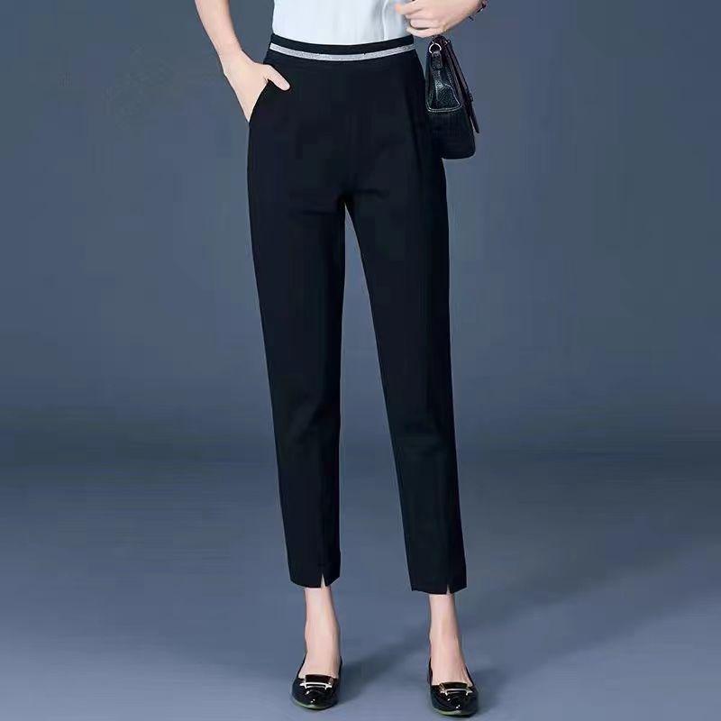 Women s Petite Black High-Waisted Slimming Straight-Leg Autumn Pants M 90-100 Jin