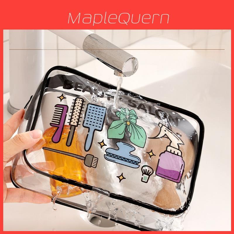 Pvc Cartoon Makeup Bag Large Capacity Waterproof Travel Organizer For Daily Use