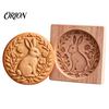 DIY Holiday Biscuit Cutters Woodland Animal Cookie Mold, Durable Wooden with 3D Relief Rustic Party Favors Patterns Cutter, Handmade Decorative Stamps