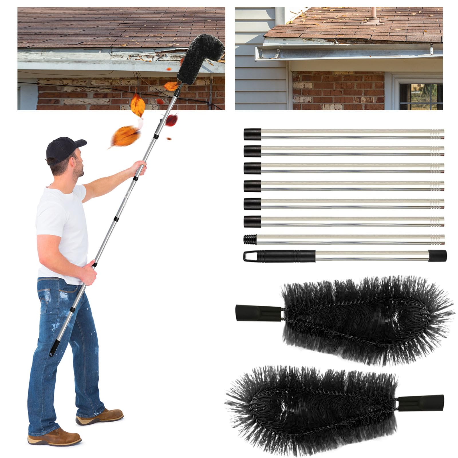 

Gutter Cleaning Gutter Cleaning Gutter Cleaning Roofing Guard Cleaner Tool with Telescopic Extension Easily Remove Leaves and Debris from the Ground чёрный