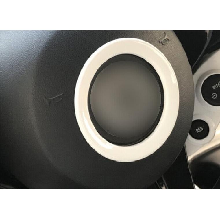 Steering Wheel ABS White Horn Button Trim Cover For Benz Smart Fortwo 2015-