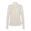 Lässige Tupfenmuster Basic-Pullover Herbst Winter Fleece Halber Stehkragen Damenbekleidung Falten Stilvoller Kordelzug Koreanische T-Shirts