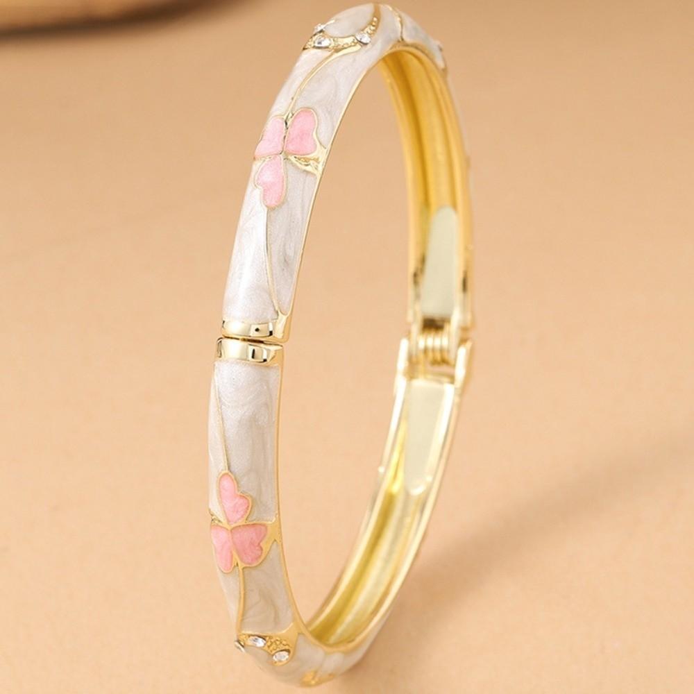 Enamel Floral Vintage Cloisonne Bangle Traditional Women's Hand Bracelet  Girls