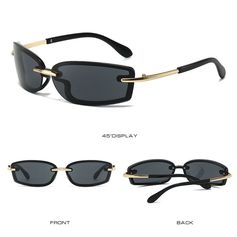 Futuristic Shades Eyewear Square Candy Color Sunglasses Y2K Rimless Dopamine Dressing Eyewear Accessories Women's Sun Glasses