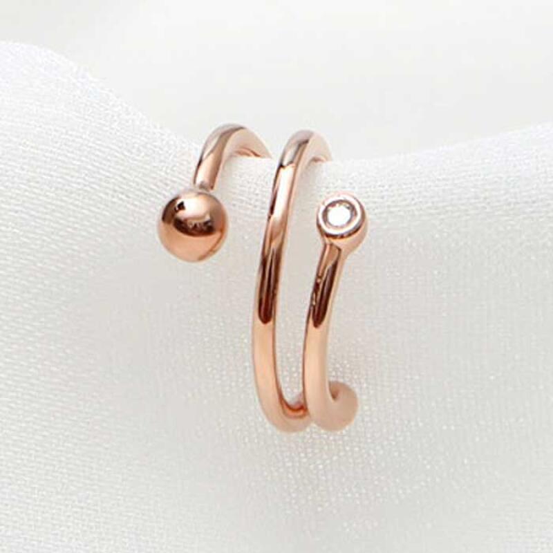 

Everyday 14KGP Rose Gold Cubic Spring Ear Cuff, One Side