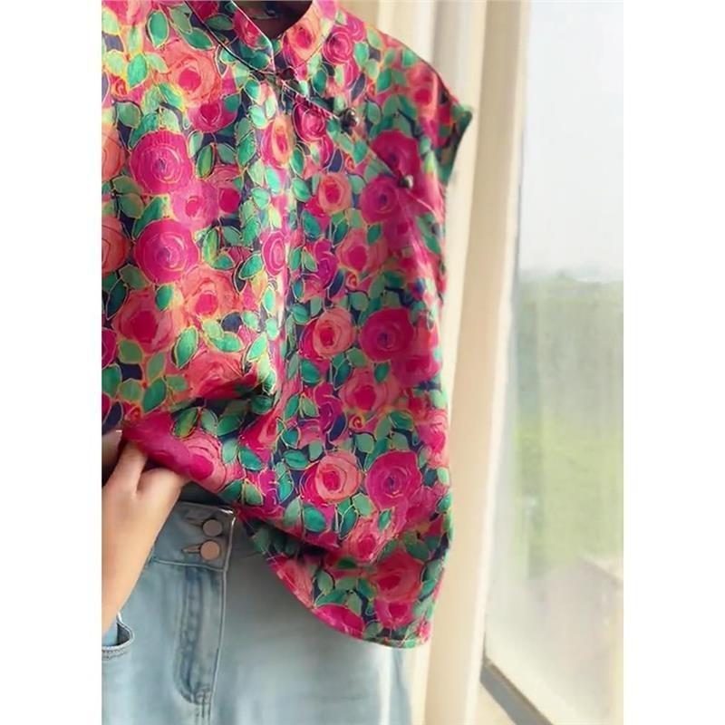 Fried Street Unique Beautiful Shirt Design Sense Retro Printed Sleeveless Vest Women's Summer 2025 New