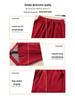 Spring 2026 Red Rhinestone Wide-Leg High-Waist Sweatpants for Women