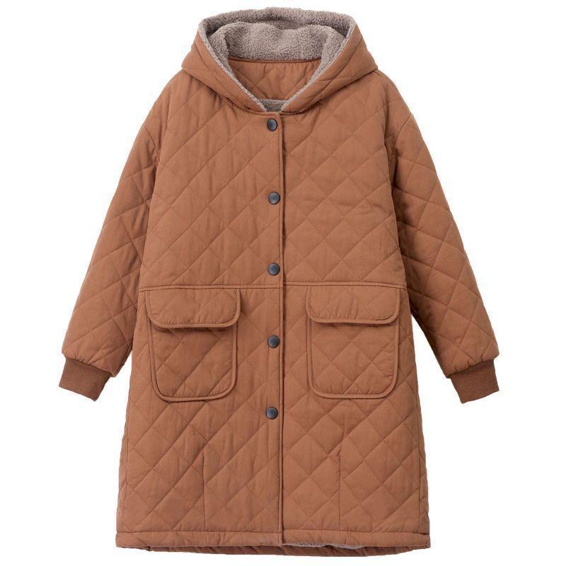 Winter Women's Large Size Mid-length Cotton Coat Loose Thick Warm Cotton Coat