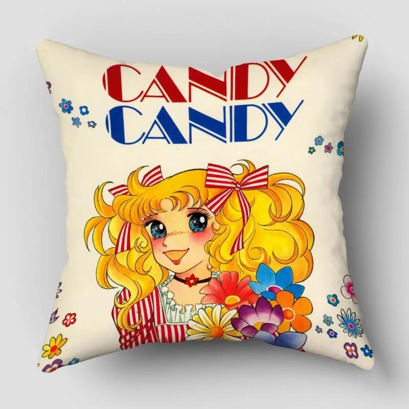 Candy New Anime Pillow Cover Bedroom Home Office Decorative Pillowcase Square Zipper Pillow Cases Satin Fabric No Fade 10.16WJY