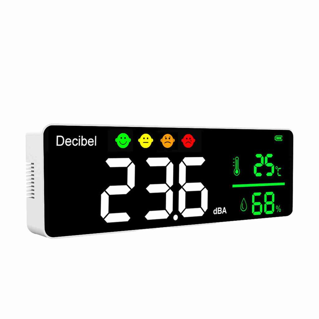 Noise Msuring Instrument Digital Decibel Sound Meter Temperature Meter Humidity Meter 3-in-1 Detector Indoor Wall Mounted Large Screen
