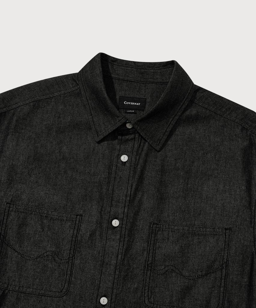 COVERNAT Work Denim Half Shirt Black