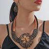 Flower African Women Necklace Earrings Jewelry Sets for Wedding Party Accessories