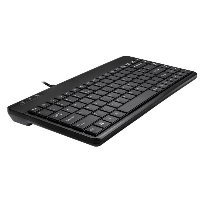 Clavier mini filaire - perixx - periboard-409u - usb - azerty - noir - 315x147x20mm