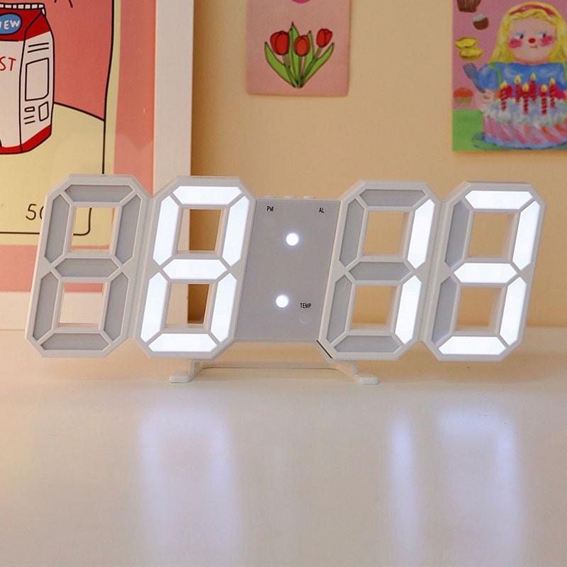 

3D Цифровий LED Будильник для Настінного або Настільного Розміщення - Креативні Електронні Настінні Годинники Високого Класу для Віталень. Black body - Orange digits