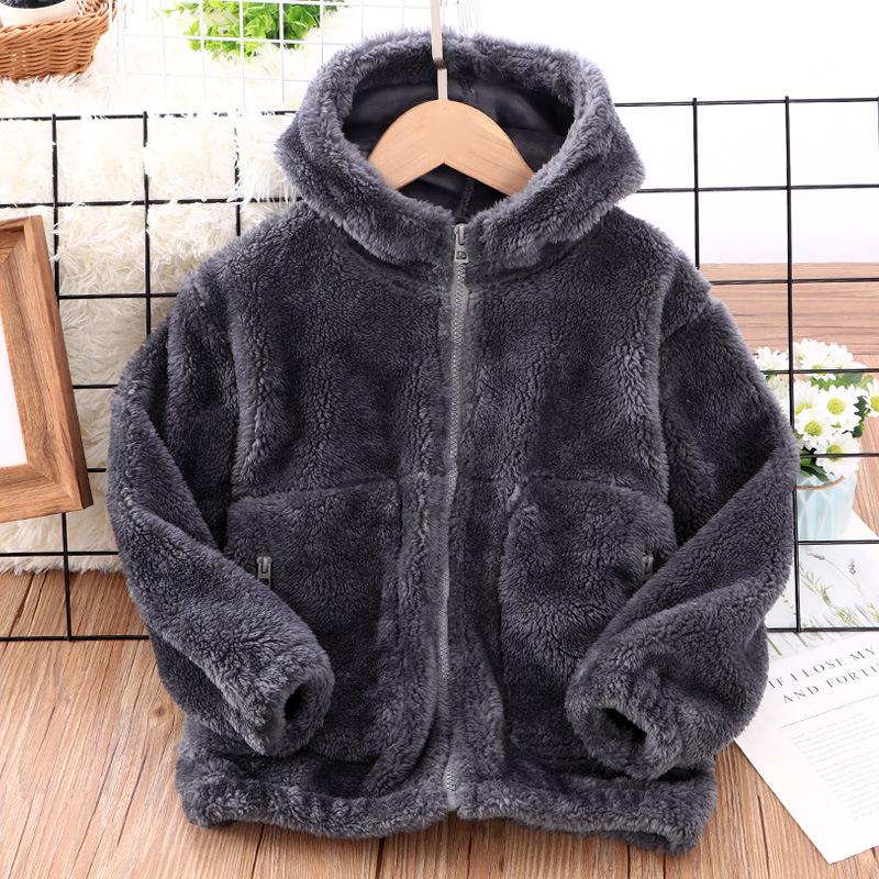 

Осень Зима Теплые Пальто Верхняя Одежда Одежда Дети Мальчики Девочки Одежда Полиэстер Термо Толстовки На Молнии Женщины Мужчины 110cm серый