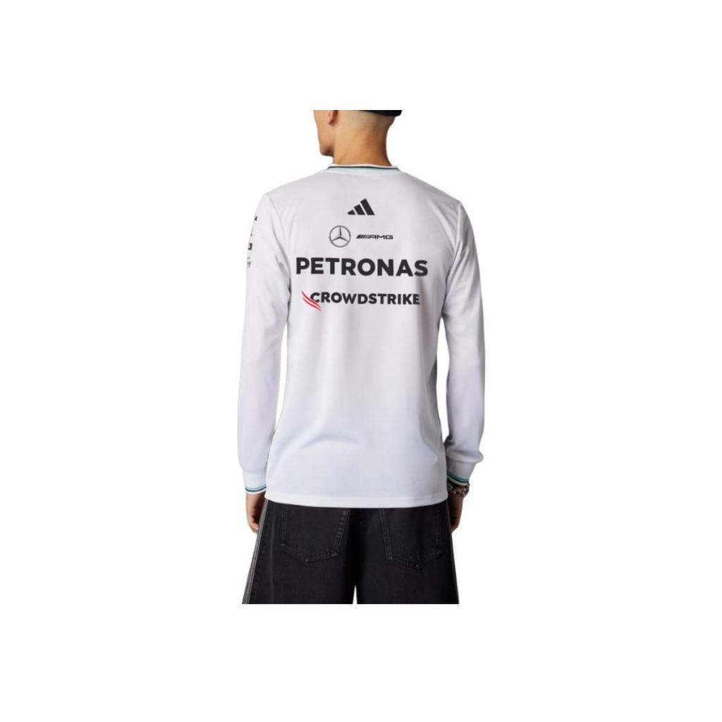 Adidas X Mercedes-Amg Petronas F1 Team Ss25 Simple Versatile Comfortable Long Sleeve Breathable T-Shirt Men Tops White Black JX5797