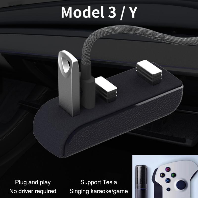 Dokovací stanice do přihrádky pro Tesla Model 3 Y 3+ Y Juniper USB Hub Porty USB Rozšiřovač Nabíječka Rozbočovač Dokovací stanice