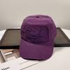Retro three-dimensional letter embroidered baseball cap for women, street versatile, showing face, small soft top, blue cap for men