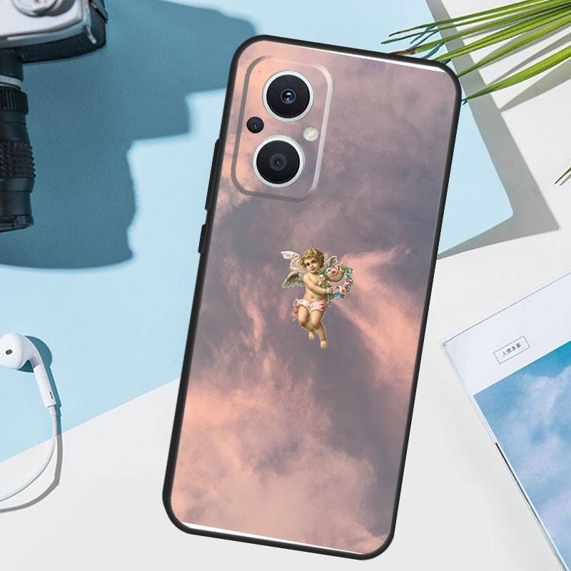 Cartoon Angel Baby Printing Cover For OPPO Reno 12F 11F 13F 14F 8T 7 8 Lite 10 11 12 13 14 OPPO Find X9 X8 X6 X5 Pro Case