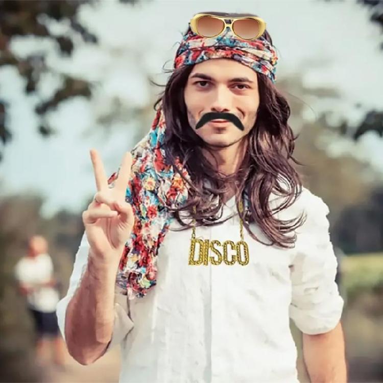 Disco Costume Accessories Hippie Glasses Mustache 70s Disco Necklace for Parties