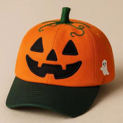 Yousheng Halloween Pumpkin Baseball Hat Unisex Adjustable Embroidery Pumpkin Face Dad Hat Cotton Trucker Cap for Halloween Fishing Camping Tennis