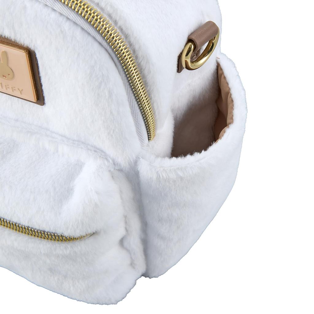 Sifre Miffy Fur Backpack Mini Shoulder White Fur Bag, Women's, B305,