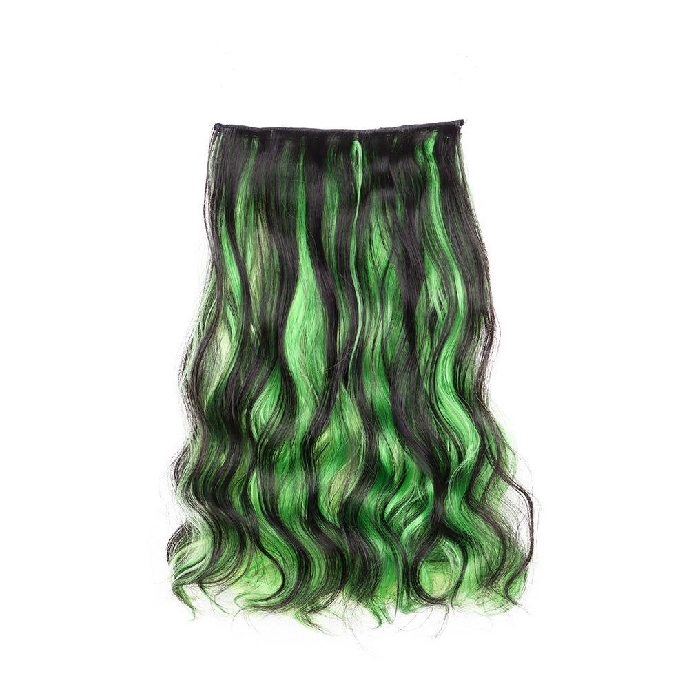 One Piece Colored Hairpieces Ombre Natural Lifelike Wig Soft Long Curly Hair Extensions For Women
