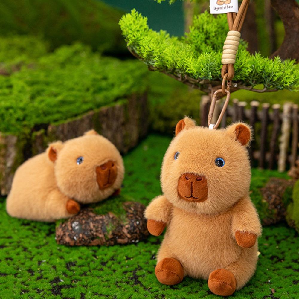Funny Plush Capybara Bag Pendant Stuffed Doll Cartoon Animal Keychain  Daily