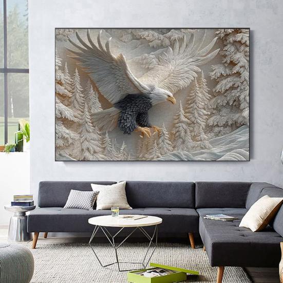 1000 Stück/Set Geschnitzter Adler Puzzle Weißkopfseeadler Puzzle Herausforderungsspiel Pädagogisches Adler Wildtierkunst Schwieriges Puzzlespielzeug Familienaktivität