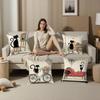 Cartoon Little Black Cat Cute Pillow Case Home Double-sided Printing Short Plush Colorfast Microfiber Cushion Cover