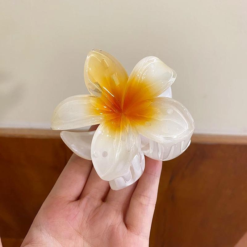 

Cross Border Candy Colored Egg Flower Gripper Transparent Hairpin Back Of Head Hair Grabbing Plate Cute 8CM Size