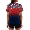 Women's T Shirt Independence Day Print Button Short Sleeve Daily Weekend Fashion Basic V- Neck Regular Top