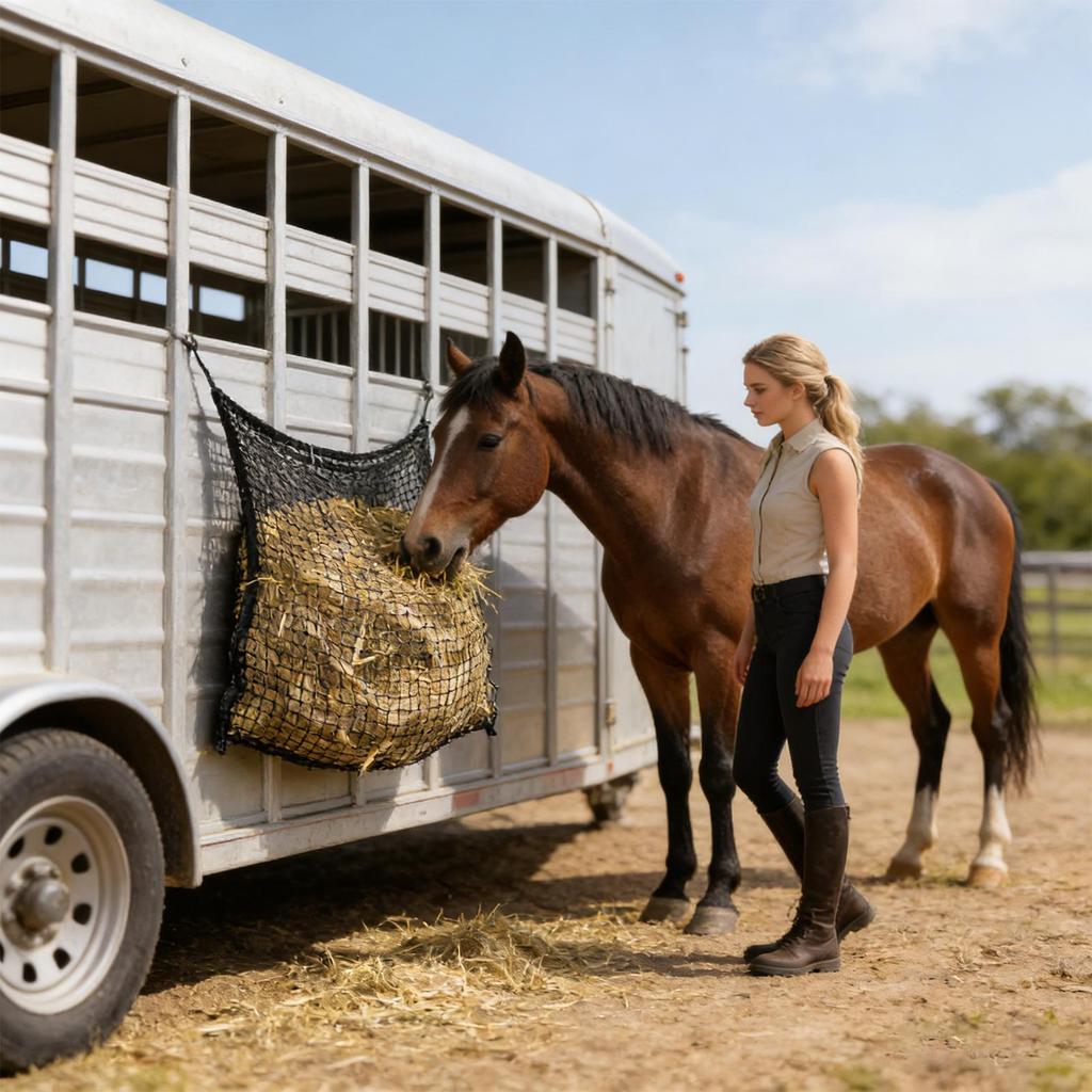 Horse Hay Feeder Bag Tear-Resistant Bite-Proof Goat Hay Feeder For Goats Sheep Horse Fences Trailers Stables Pastures Barn