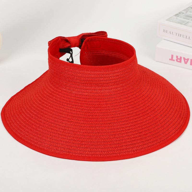 New Summer Folding Empty Top Hat Large Edge Sunshade UV Protection Sun Protection Hat Outdoor Sports Mountaineering Travel Straw Hat