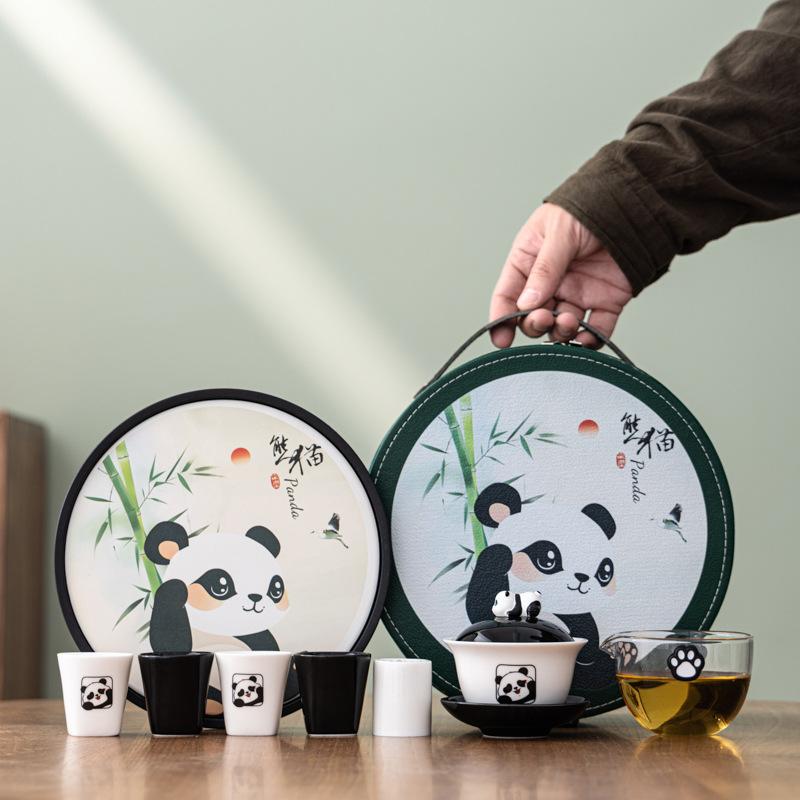 Creative Cute Panda Souvenir Business Company Merchandise High-end Gift Set Travel Tea Set