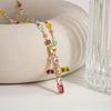 Y2K Colorful Zircon Cross Pendant Necklace for Women Fashion Candy Color Beads Crystal Chain Necklace Luxury Wedding Jewelry