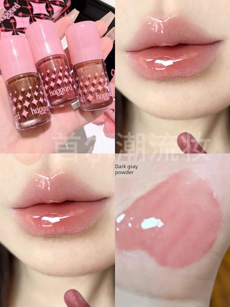 Haggard Lip Gloss Little Fat Dude Lip Balm Transparent Layered Glass Lip H02 Tender Pink Mirror Glossy Nude Color for Women