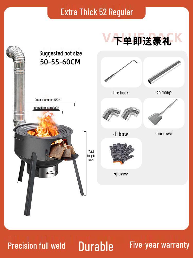 Portable Large Firewood Stove for Home and Outdoor Use