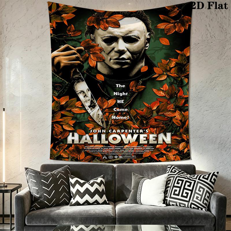 Halloween Horror Movie Poster Tapestry Tapestry Fashion Print Background Cloth Soft Christmas Gift Home Decor