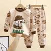 Herbst Kinder Cartoon Pyjama Sets Frühling Mädchen Jungen Print Nachtwäsche Anzüge Baby Langarm T-Shirt+Hose 2-teilige Outfits Kleidung 0-8 Jahre