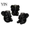 Symbolic Healing Gifts 3Pcs Elephants Figurine, 3D Printed No See Hear Speak Elephant Elegant Entrance Table Decor Statues, Minimalist Desktop