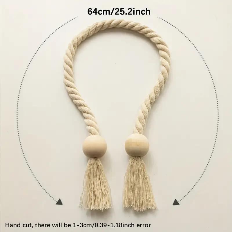 2 Strong Magnetic Curtain Straps, Curtain Straps, Outdoor Curtain Straps, Hand Woven Curtain Straps