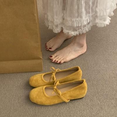 Rétro daim intérieur surélevé Mary Jane chaussures simples chaussures pour femmes 2025 printemps/été nouvelles ballerines douces chaussures de soirée